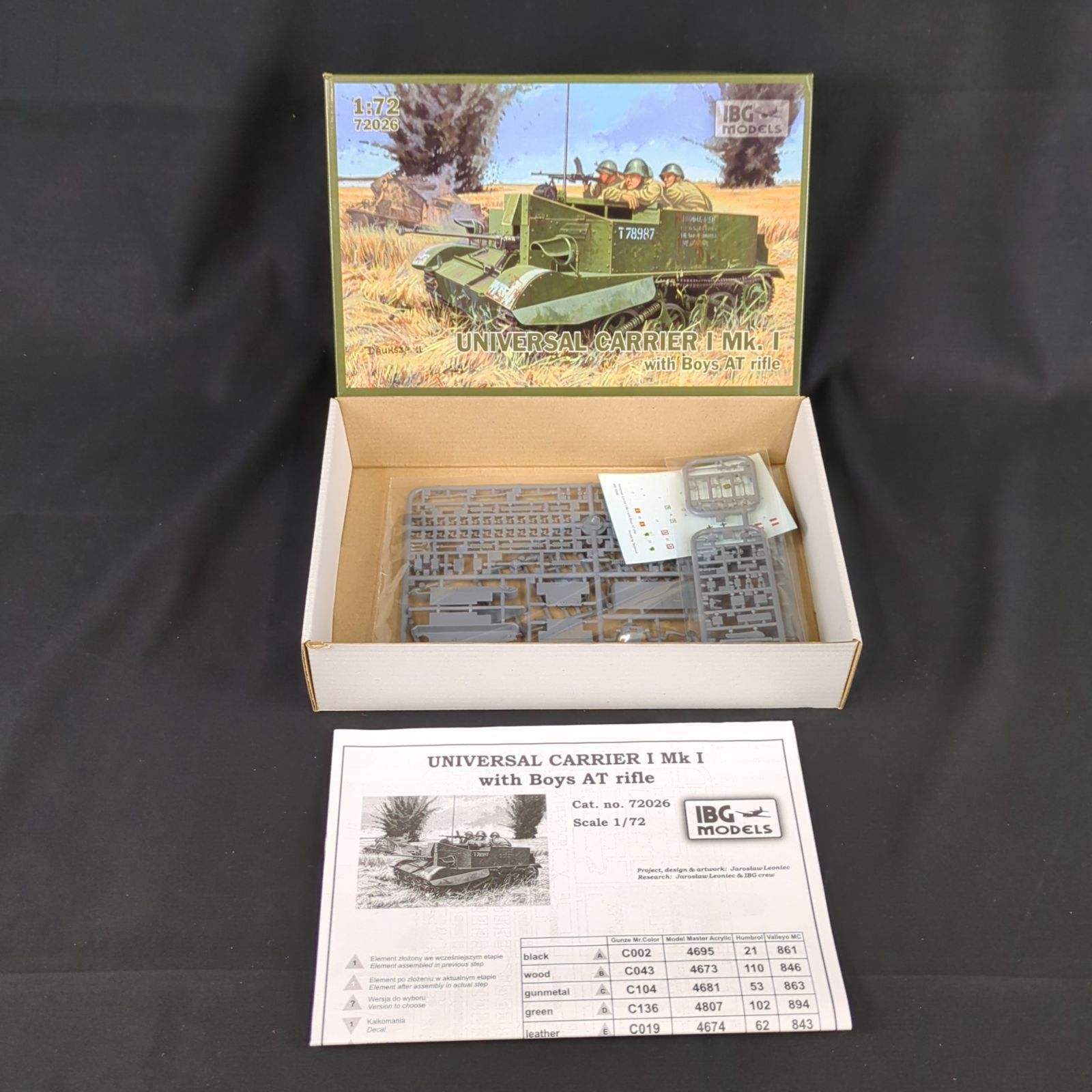 【史上最も激安!】 輸入キット キット IBG 72026 1 72 UNIVERSAL CARRIER with Boys 14 5mm 英 ユニバーサルキャリア ボーイズ対戦車ライフル搭載型