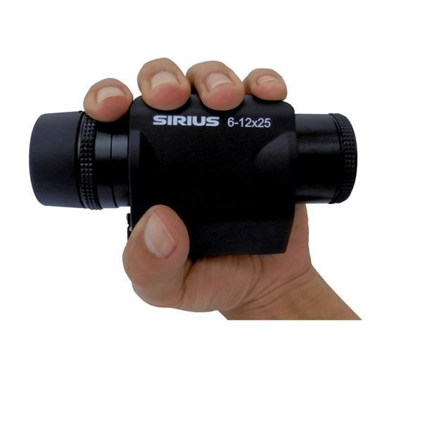 防振スコープ 6-12倍 単眼タイプ 軽量コンパクト シリウス 6-12×25 〔ヘリコプター|船舶|車両|スポーツ観戦|野鳥観察〕