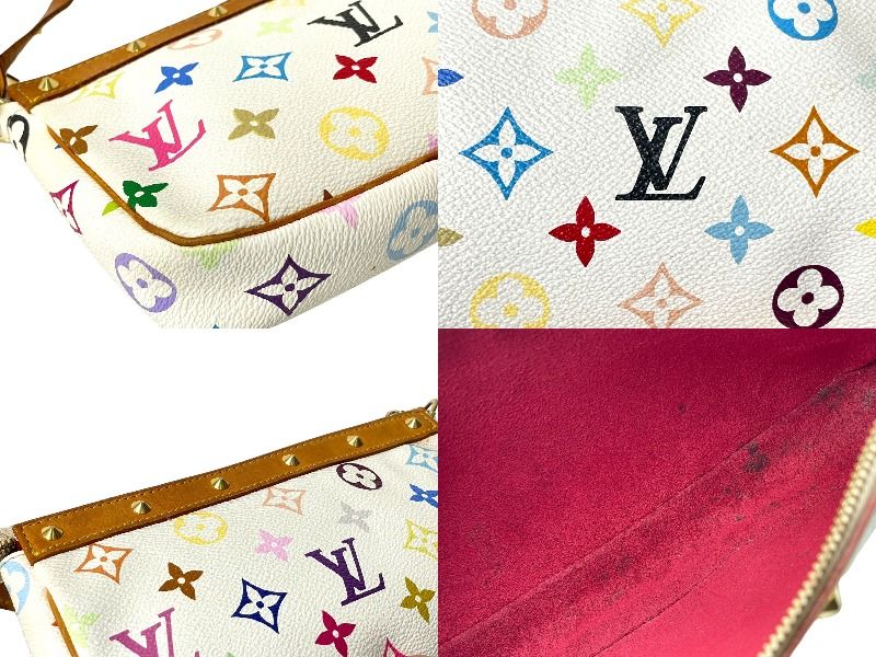 LOUIS VUITTON ルイヴィトン ポシェット アクセソワール アクセサリーポーチ M92649 モノグラム マルチカラーホワイト 良品 中古  64286 - メルカリ