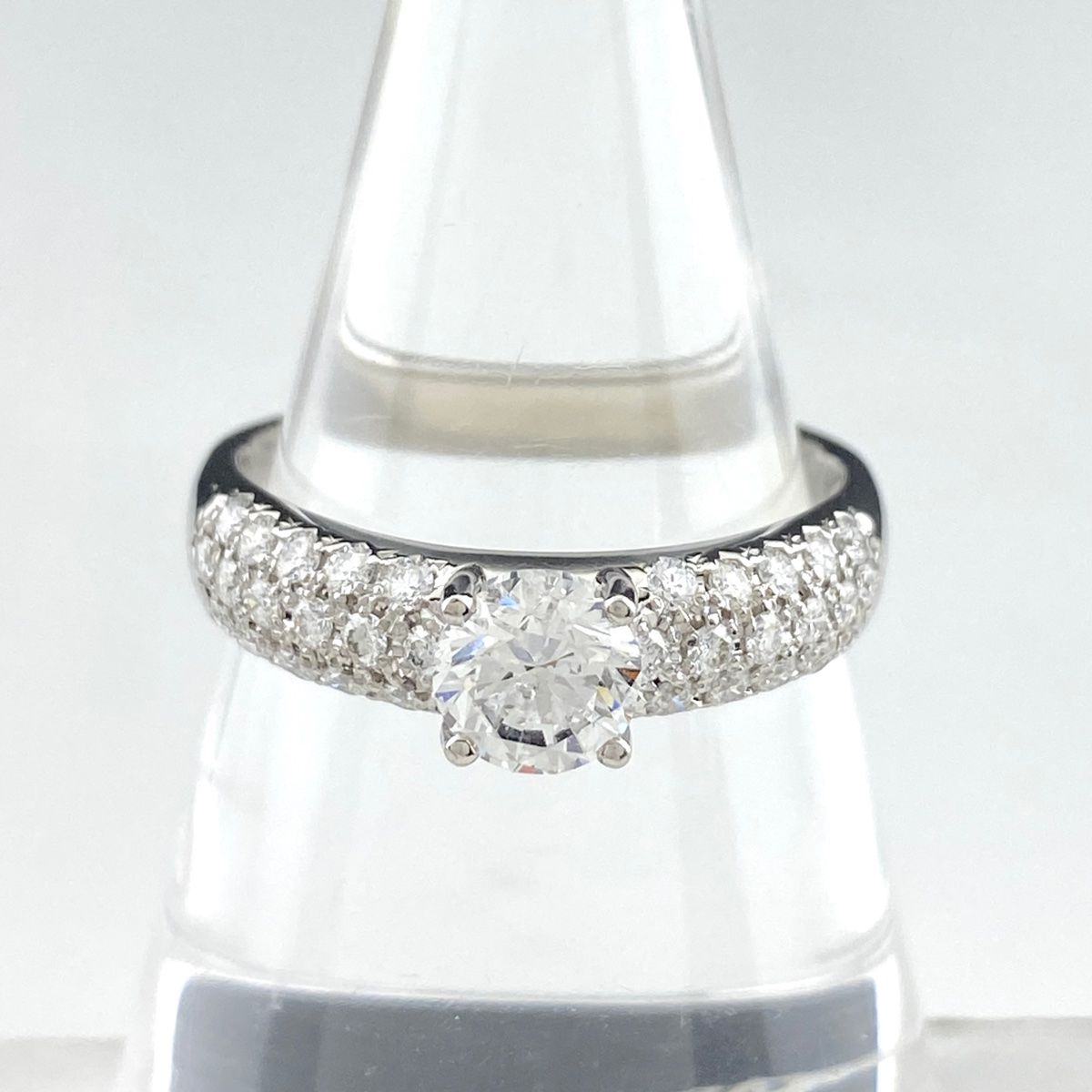 ダイヤモンド デザインリング プラチナ メレダイヤ 指輪 リング 18号