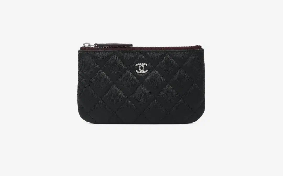Chanel シャネル ミニポーチ キャビア ブラック シルバー金具