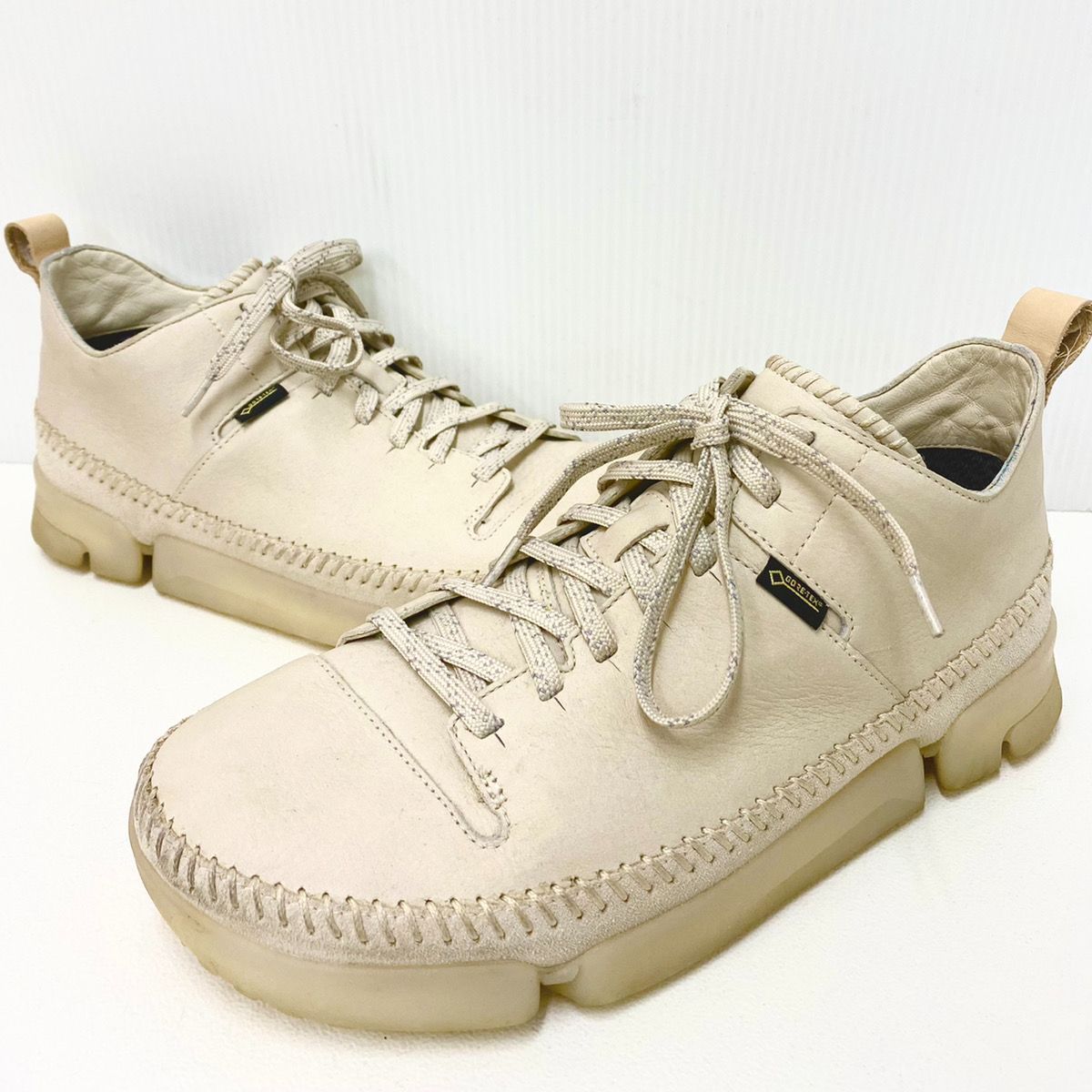 CLARKS ORIGINAL　クラークス オリジナル　Trigenic Flex　トライジェニック フレックス レザー スニーカー 13285  ベージュ　25.5cm