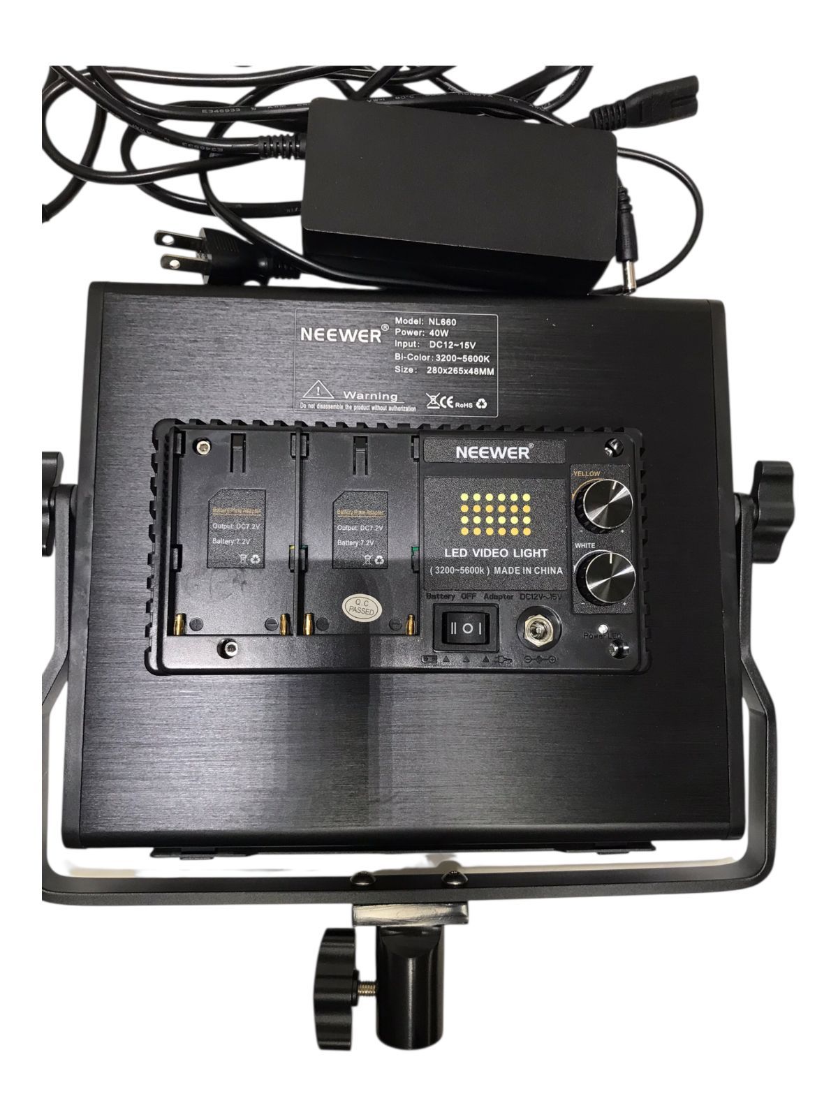【美品】Neewer LEDライト NL660 2台セット 2 Pack NEEWER NL660 Bi-Color LED Panel Light with Stand Kit