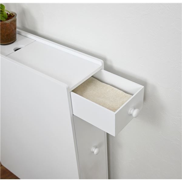 トイレラック トイレ収納 約幅14cm×奥行52cm×高さ65cm ホワイト スリム トイレットペーパー収納 すき間収納 コンパクト トイレットペーパー収納 トイレット ペーパーホルダー NEXPOTALLINN_EU