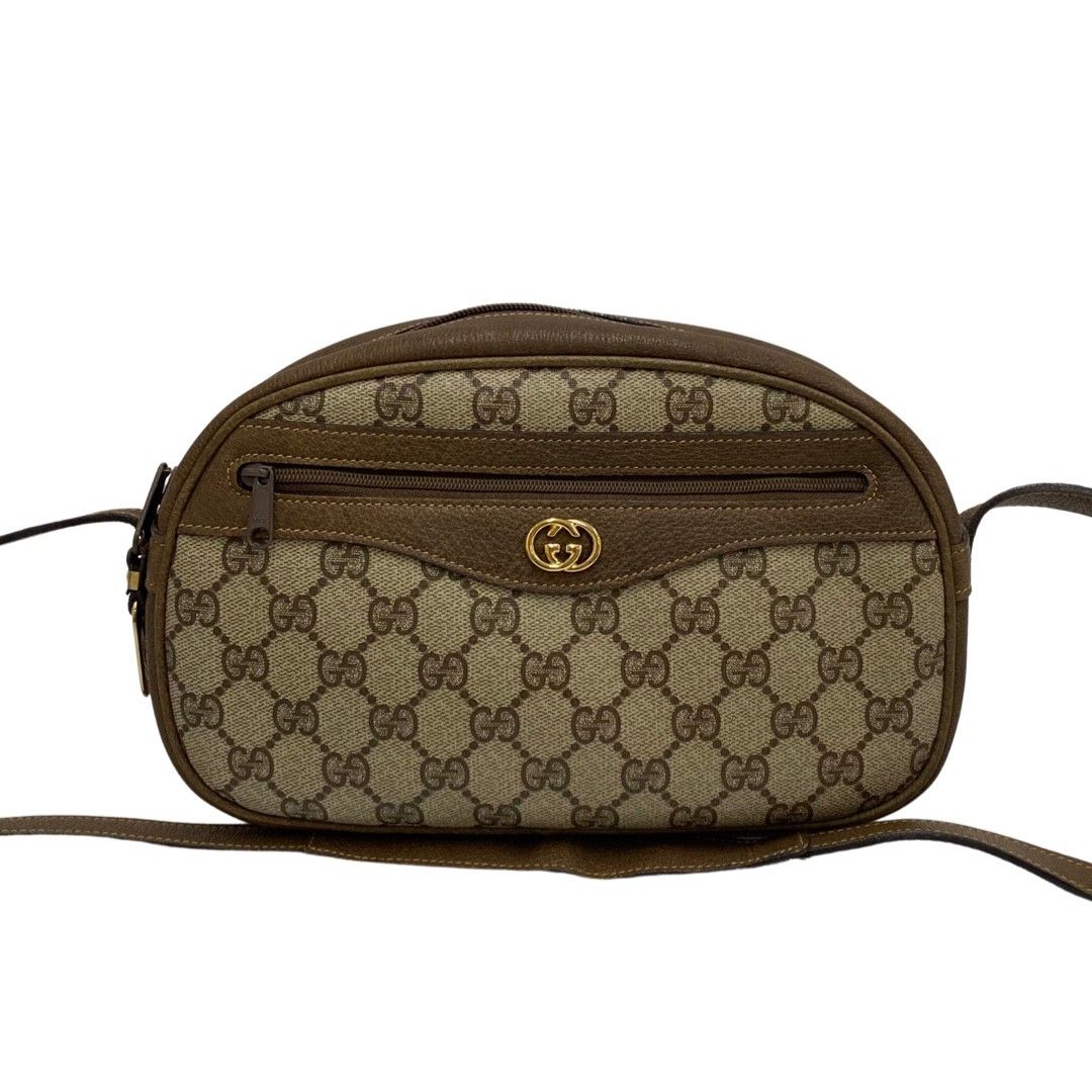 極 美品 GUCCI グッチ オールドグッチ ヴィンテージ GG 金具 総柄 