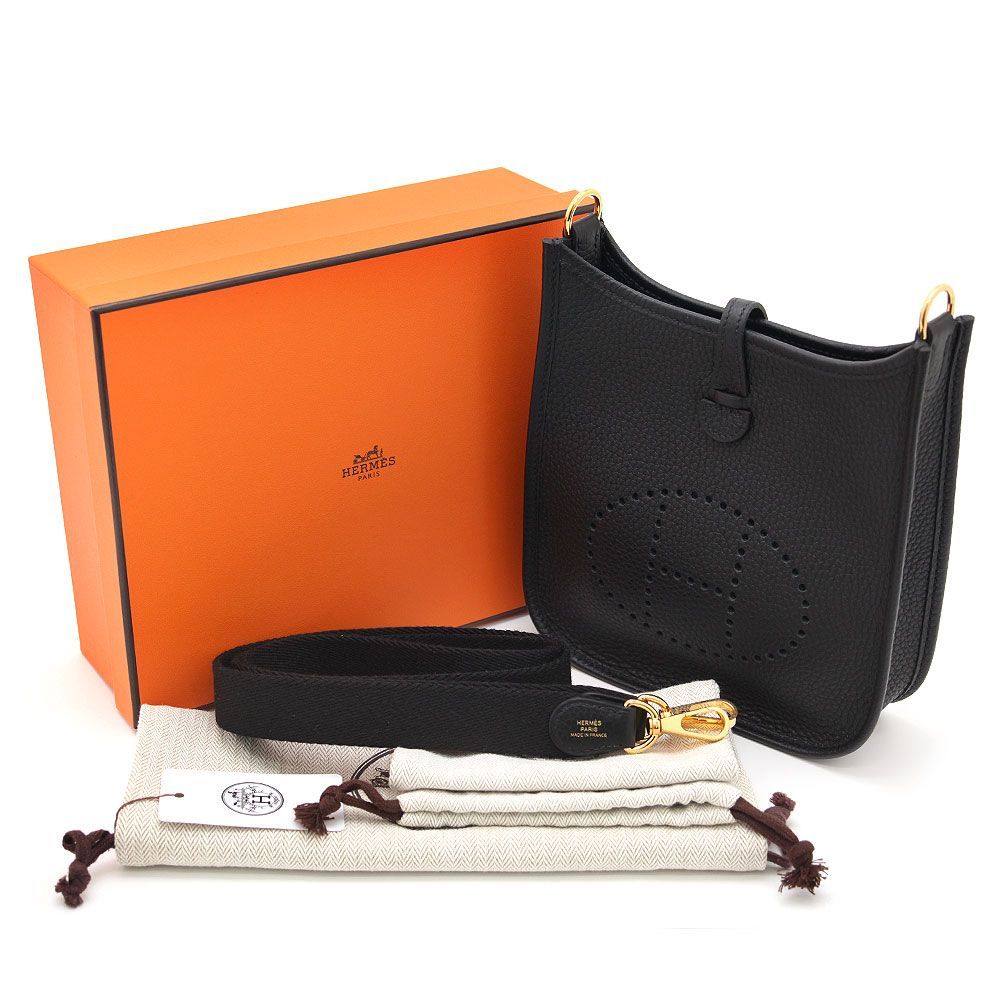 正規店購入 新品 エルメス ミニエブリン TPM ノワール ゴールド金具