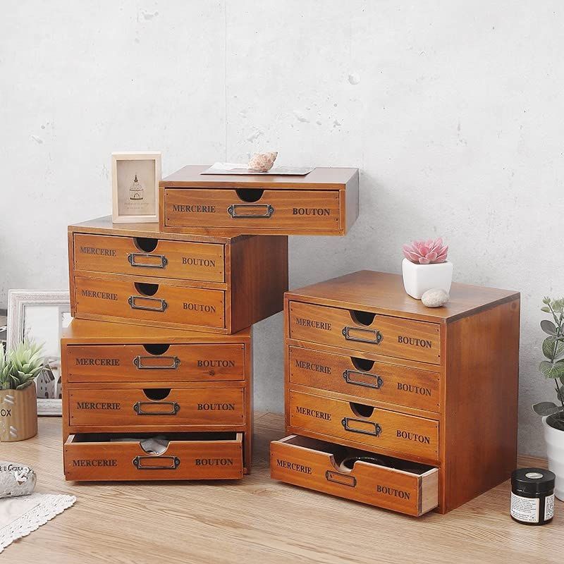 新着商品】Ansimple ビンテージ風 ナチュラルな 木製 引出し付き