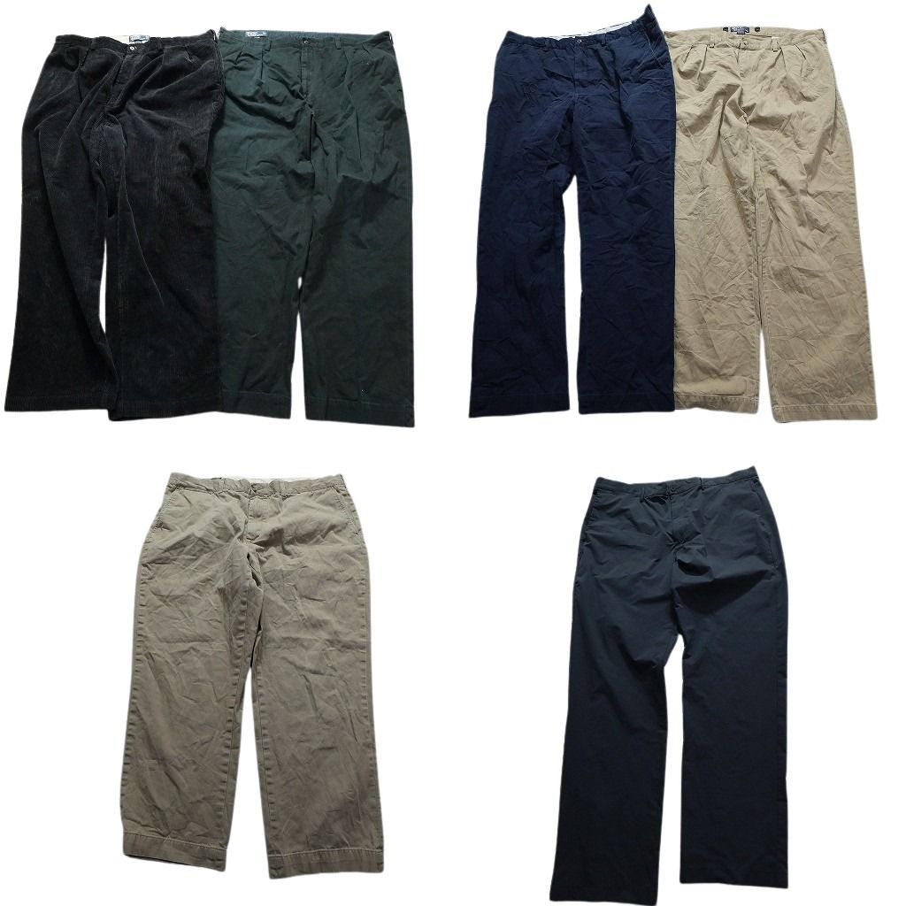 古着卸 まとめ売り ラルフローレン パンツ 6枚セット (メンズ 48 /42 ) 2タック インタック チノパン コーデュロイ 中古 古着 MY5852