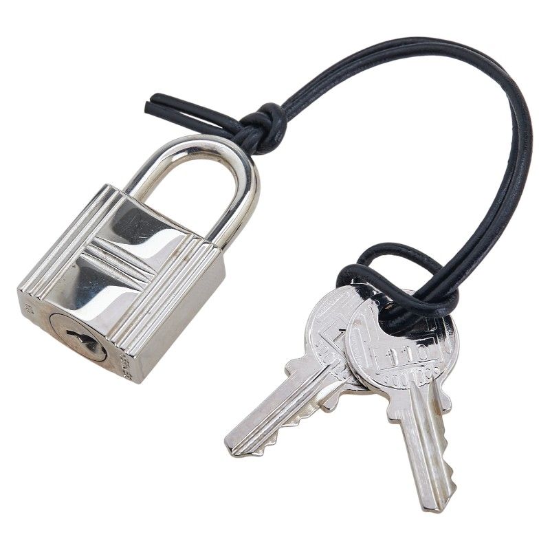 エルメス カデナ 南京錠 キー セット シルバー メタル