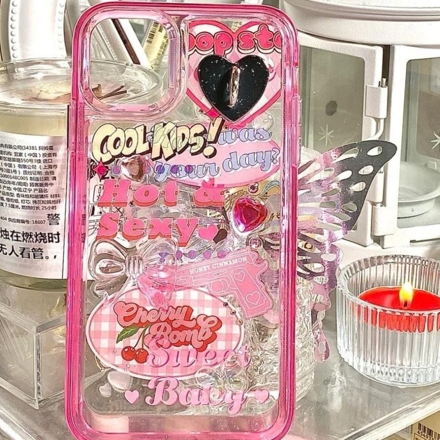 スマホケース iPhone14ケース Y2K オシャレ ビンテージ 平成レトロ