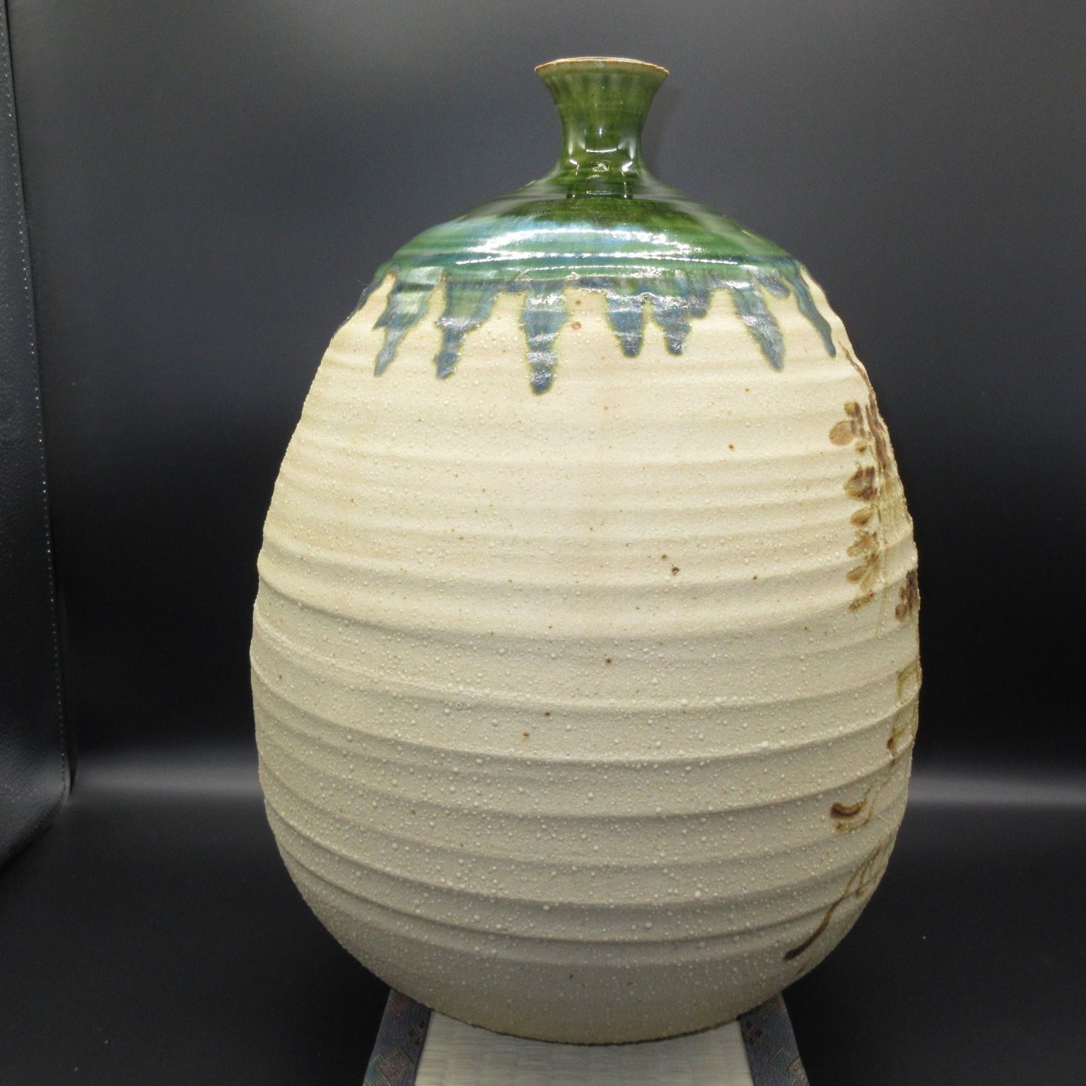 山本正年 斑文釉 花生 共箱 花瓶 花器 飾壺 陶瓷器 美術品 陶磁 華道具 C1 花器、壷 – 六陸堂