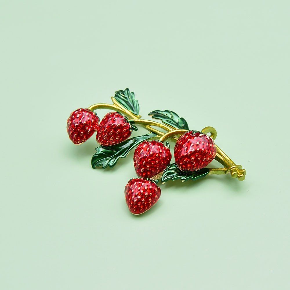 イチゴ ブローチ ストロベリー 苺 フルーツ 果物 かわいい キラキラ 