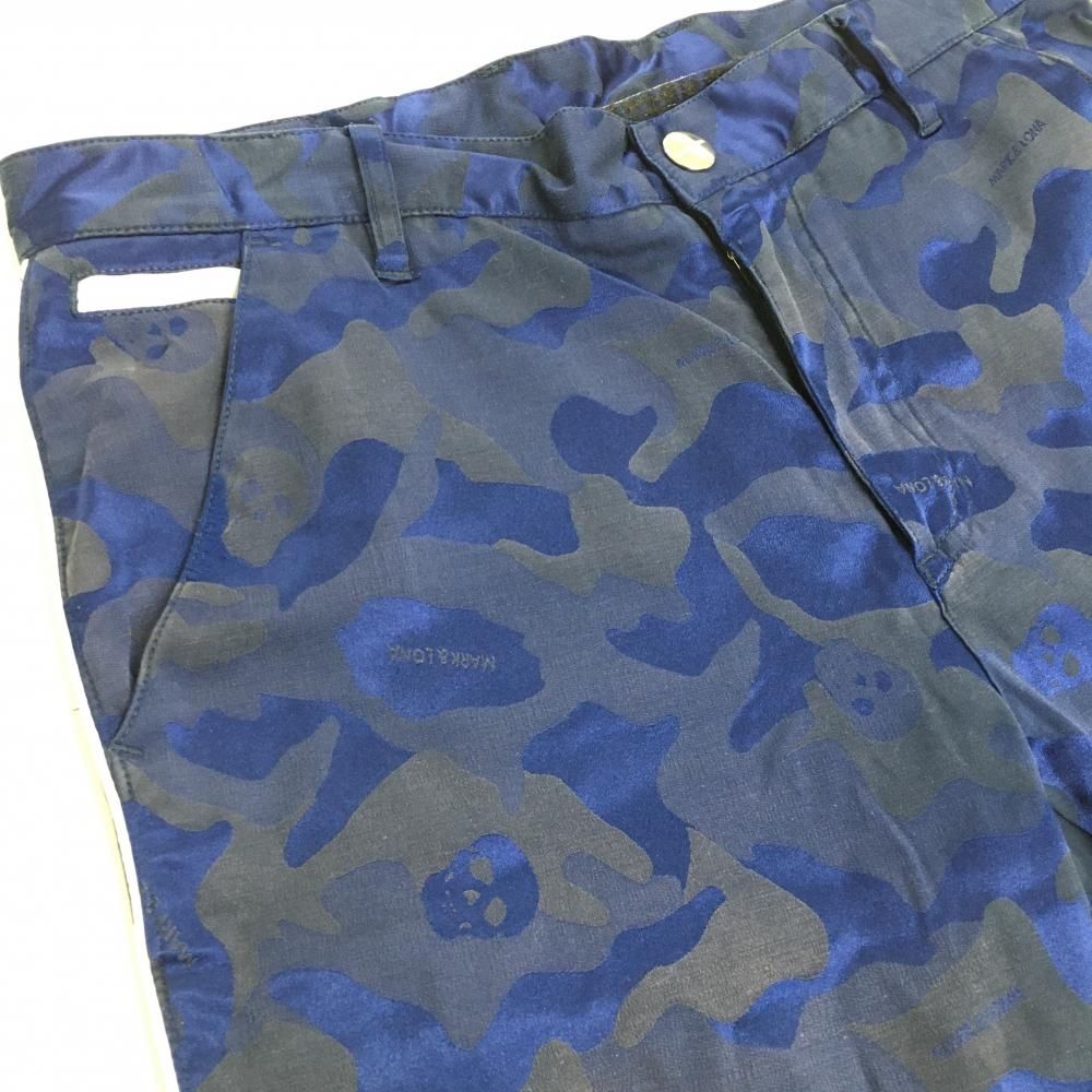 マークアンドロナ パンツ ブルー 迷彩 カモフラ スカル メンズ 50 XL ゴルフウェア MARK＆LONA LLC-HASEGAWATOSO_COM