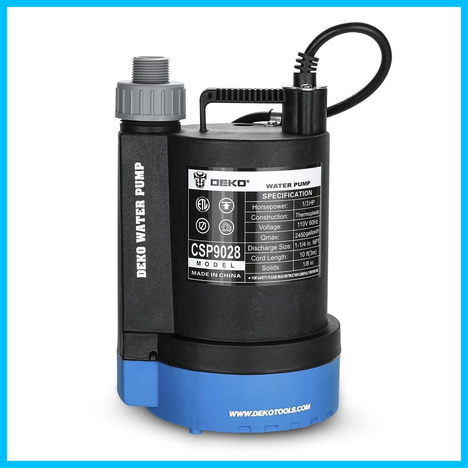 新着商品 散水ポンプ 給水 水族館 水槽ウォーターポンプ 水耕栽培 電動ポンプ 50|60Hz共用 清水両用 汚水 ポンプ 強力 最大揚程8.5M 最大吐出量9275L|H 循環ポンプ 底部入水式 排水ポンプ DEKO 水中ポンプ