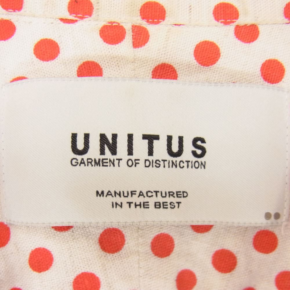 ユナイタス UNITUS コットン リネン 日本製 水玉 オープンカラー 半袖 