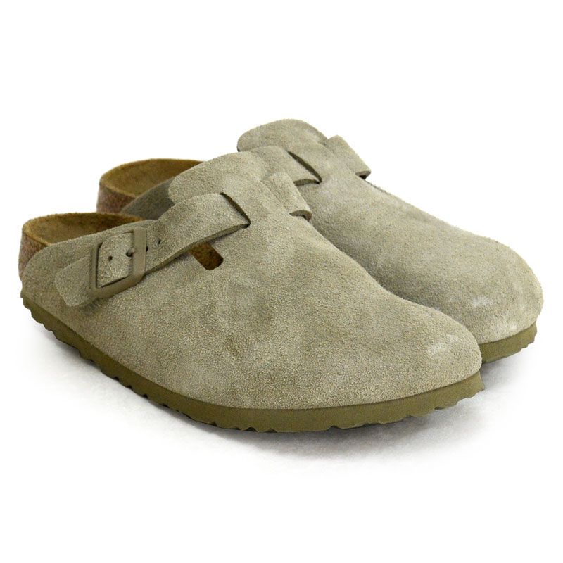 ビルケンシュトック BIRKENSTOCK Boston ボストン Faded Khaki スエードレザー ナローフィット レディース カジュアルサンダル 1025844 FADED-KHAKI