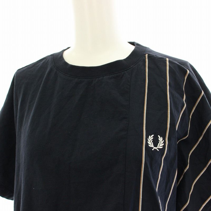 FREDPERRY WOVEN PANEL ストライプ Tシャツ フレッドペリー FRED PERRY ウーブンパネルTシャツ WOVEN PANEL