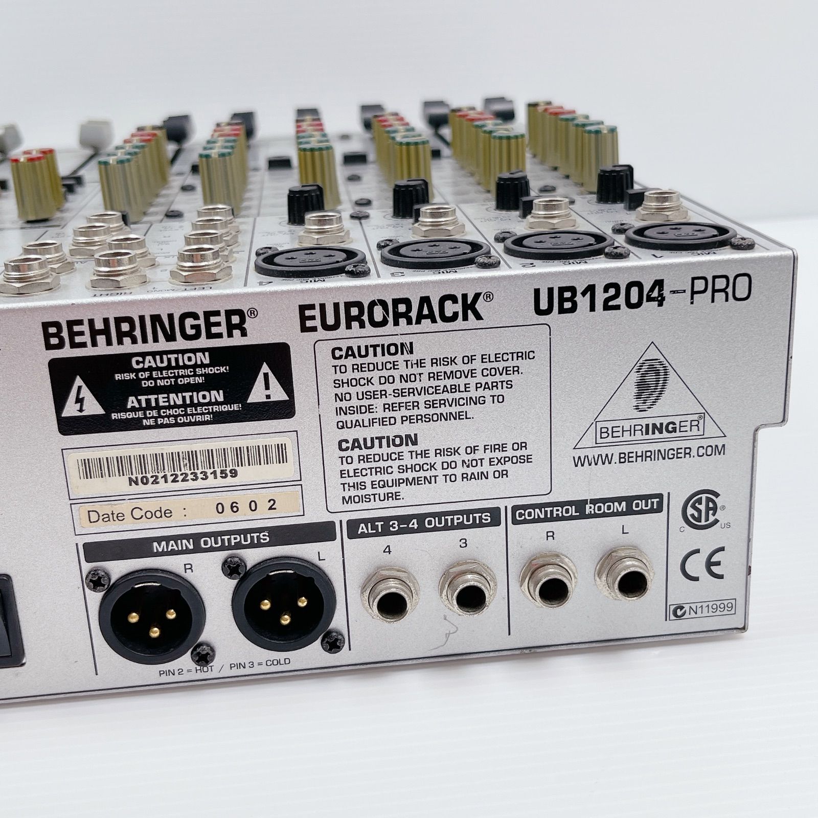 ベリンガー BEHRINGER EURORACK UB1204-PRO ミキサー 動作確認