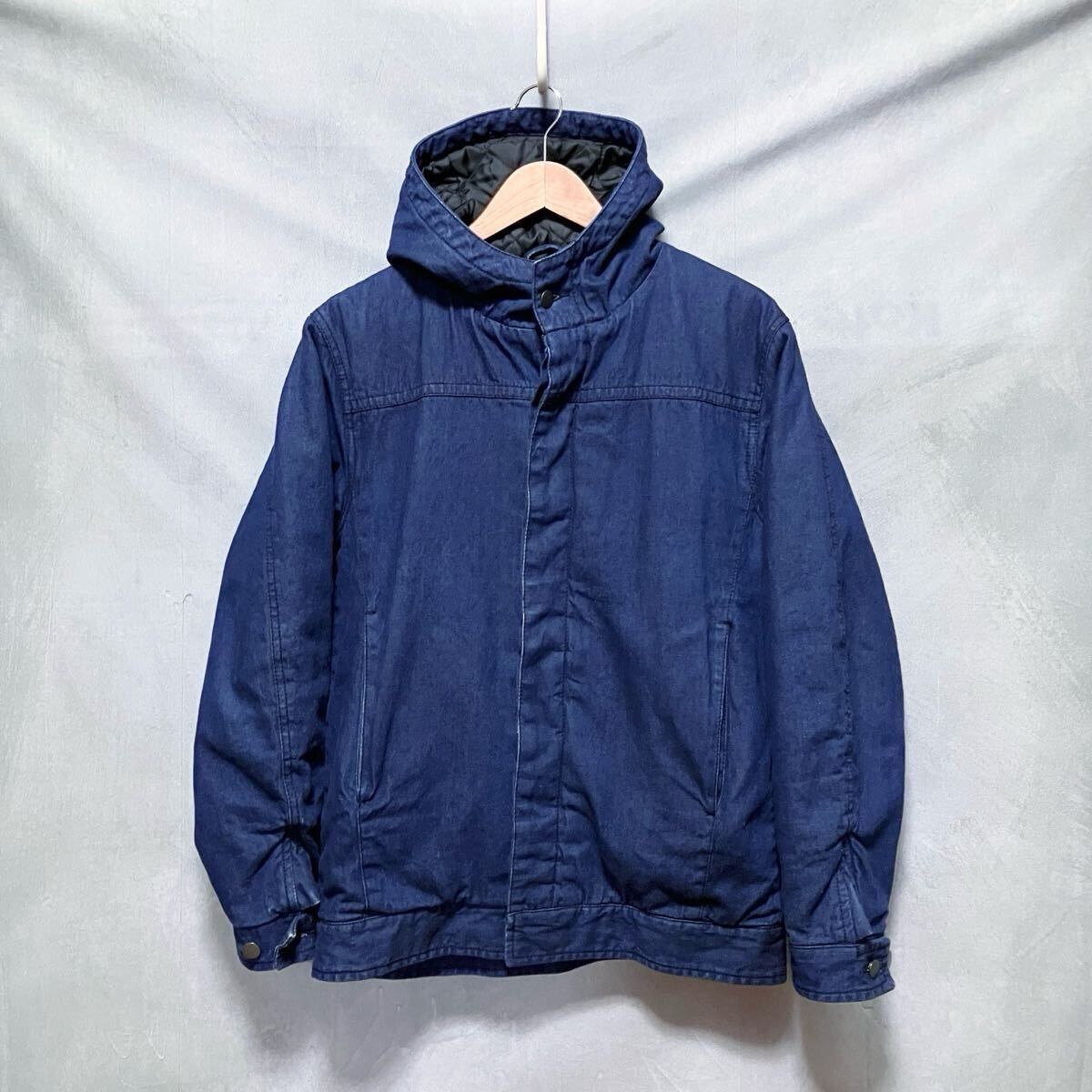 COMME des GARCONS SHIRT コムデギャルソンシャツ 中綿キルティング裏地 デニム フーディ ジップ ジャケット ブルゾン size.S インディゴ