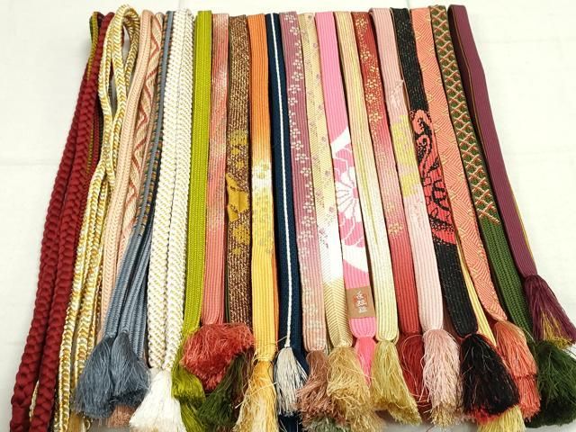 平和屋着物○和装小物 帯締め20本 高麗組 笹浪組 金銀糸 逸品  