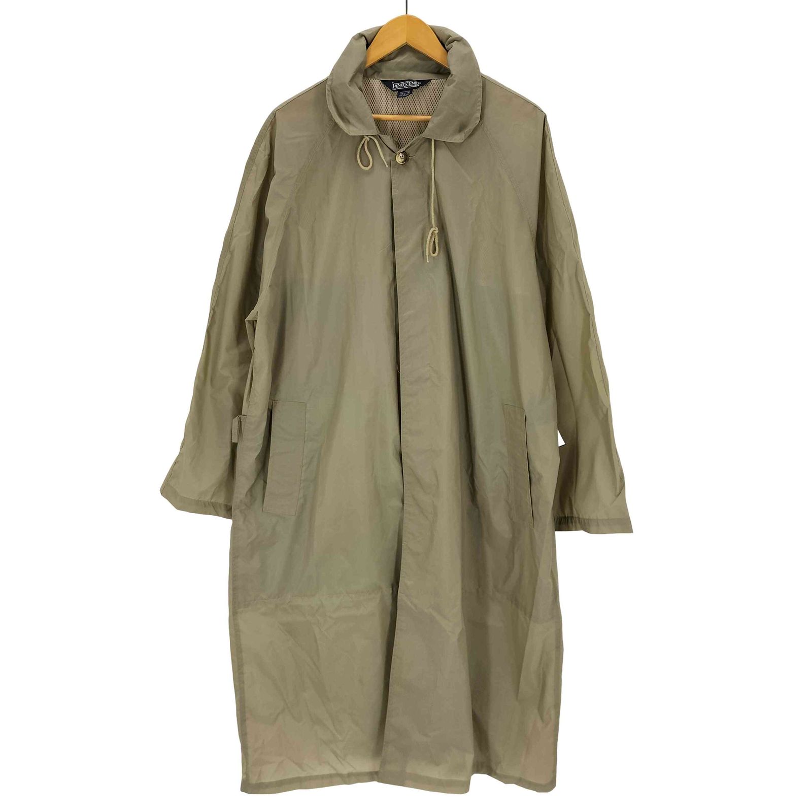美品 90S LANDS' END ステンカラーコート ランズエンド ランズエンド LANDS END 90s ナイロン ラグランステンカラー