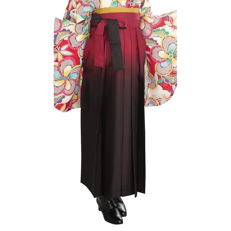 キョウエツ 袴 ぼかし グラデーション レディース (S, 漆黒)