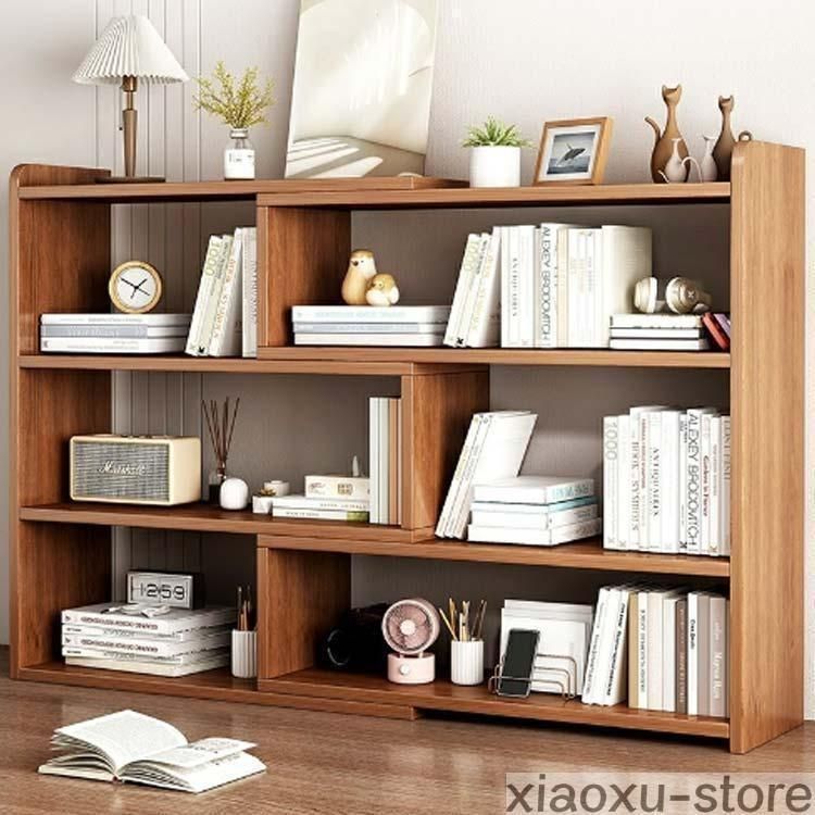 オープンシェルフ 木製 3段 40-80cm 伸縮 収納棚 本棚 おしゃれ 収納ラック スリム 薄型 伸縮ラック 角度調整 ディスプレイラック