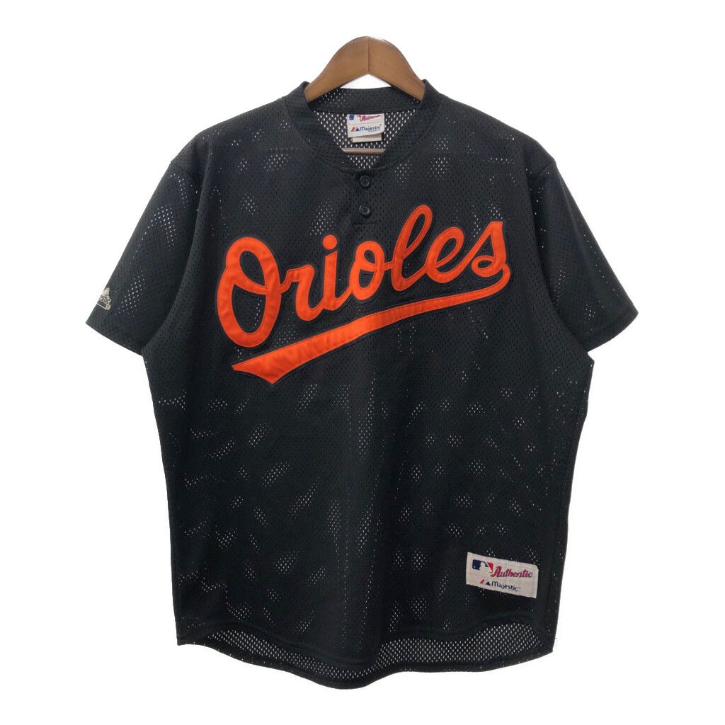 USA製 Majestic マジェスティック MLB ボルチモア・オリオールズ ユニフォーム プロチーム ブラック (メンズ XL) 中古 古着 Q6086