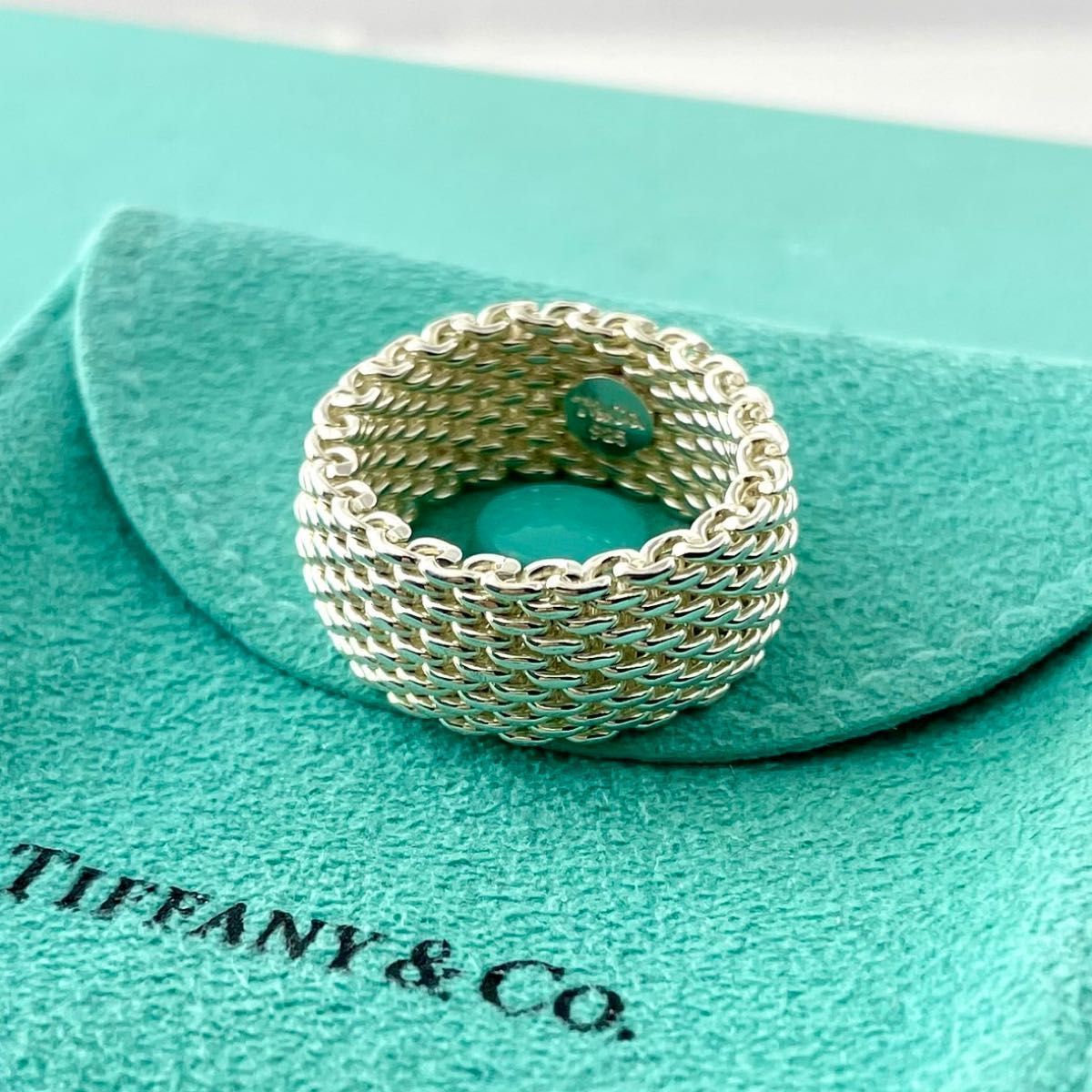 オールドティファニー 美品 18号 サマセット メッシュ リング VH2fe