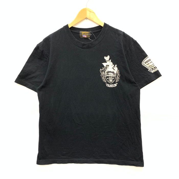 【中古品】VANSON バンソン 半袖Tシャツ カットソー トップス ブランド 古着 サイズ：L カラー：ブラック メンズ 【145-250215-gm-17-fuz】