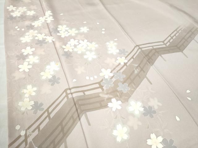 平和屋着物○訪問着 作家物 渡り橋舞桜文 正絹 逸品 CAAW8488yc - メルカリ