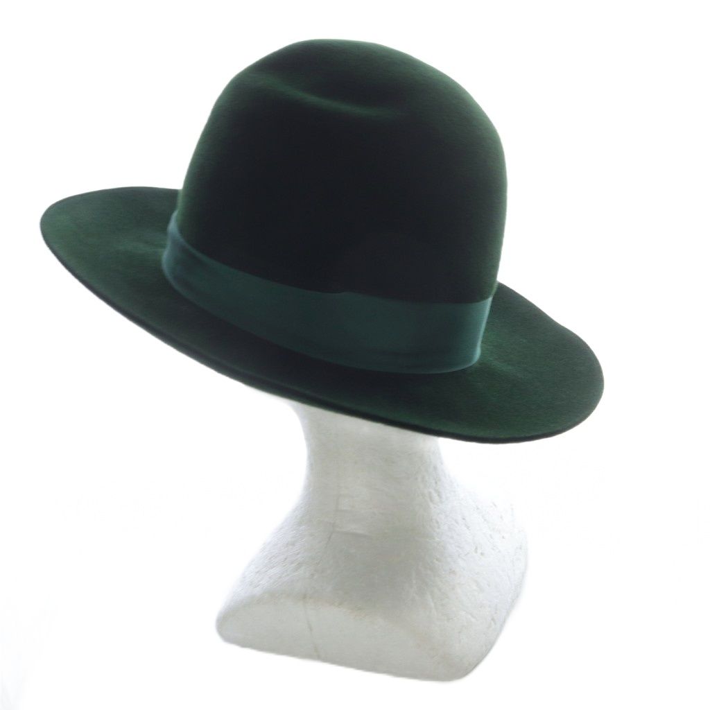 グッチ GUCCI 帽子 タイガーモチーフ ラビットフェルトハット M57cm 緑 グリーン 444015