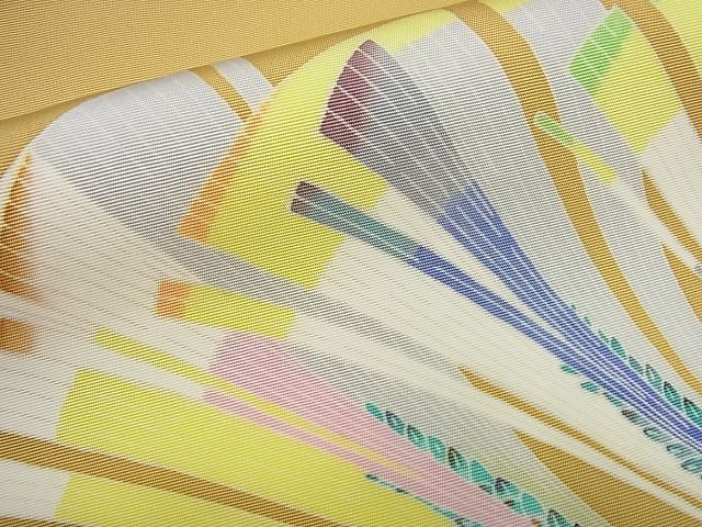 平和屋本店□極上 本加賀友禅作家 中町博志 塩瀬 九寸名古屋帯 草木文  