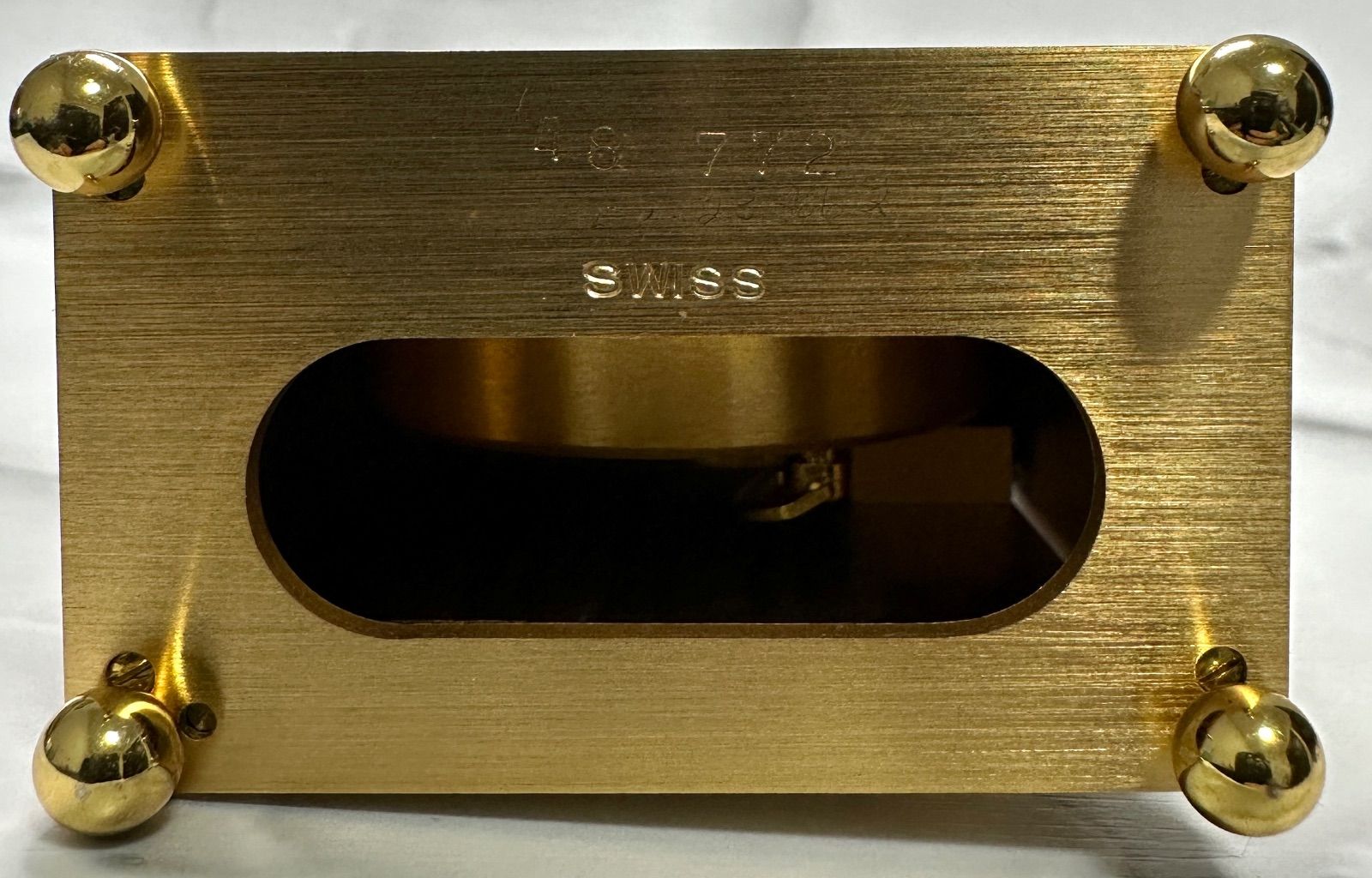 ★Tiffany & Co. 置時計 手巻き 金属製 スイス製 ヴィンテージ 純正ブルーBOX付き！ TIFFANY&Co. ティファニー 置時計 手巻き