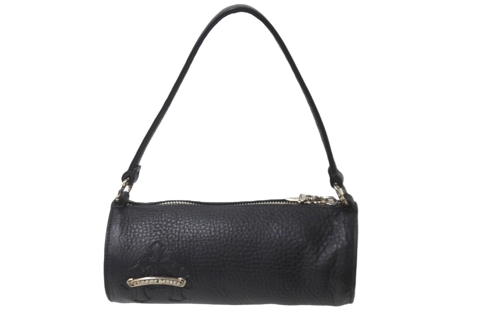 極美品 CHROME HEARTS クロムハーツ 筒型バッグ GRINDS ミニセメタリー 