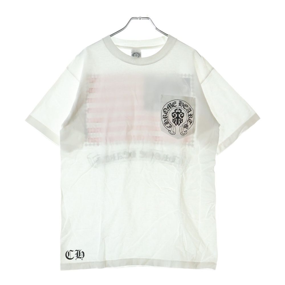 クロムハーツ　星条旗プリント半袖Tシャツ L ホワイト クロムハーツ 星条旗プリント半袖Tシャツ L ホワイト メンズ