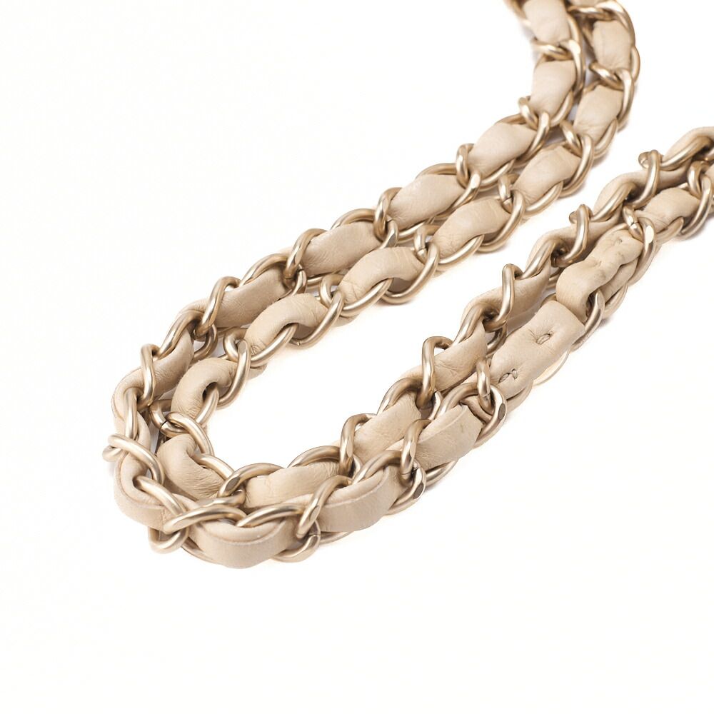 CHANEL シャネル チョコバー プッシュロック ライオンココ チェーンショルダー ラムスキン ベージュ ゴールド金具 レディース バッグ ショルダーバッグ レディース DECORATOM_COM_BR