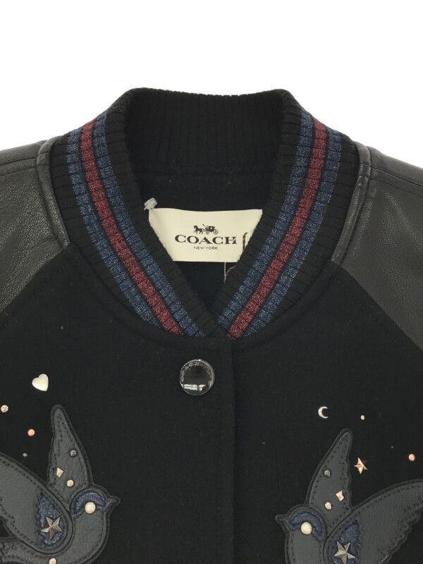 COACH コーチ　レザー切り替え　ウール　スタジャン　ワッペン COACH コーチ レザー切り替え ウール スタジャン ワッペン COACH