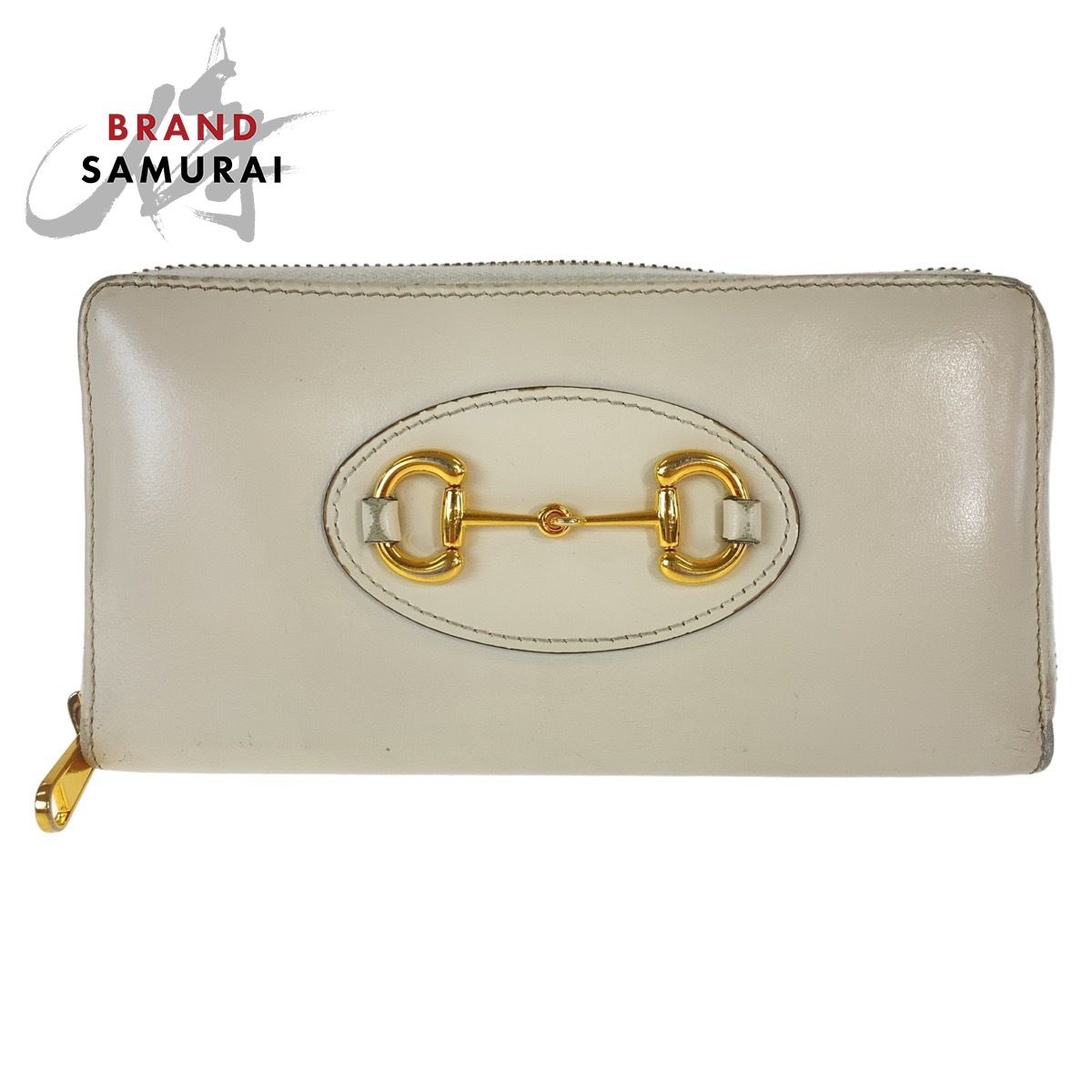 GUCCI グッチ ホースビット オフホワイト ゴールド金具 レザー 621889 長財布 ラウンドジップ レディース 408345