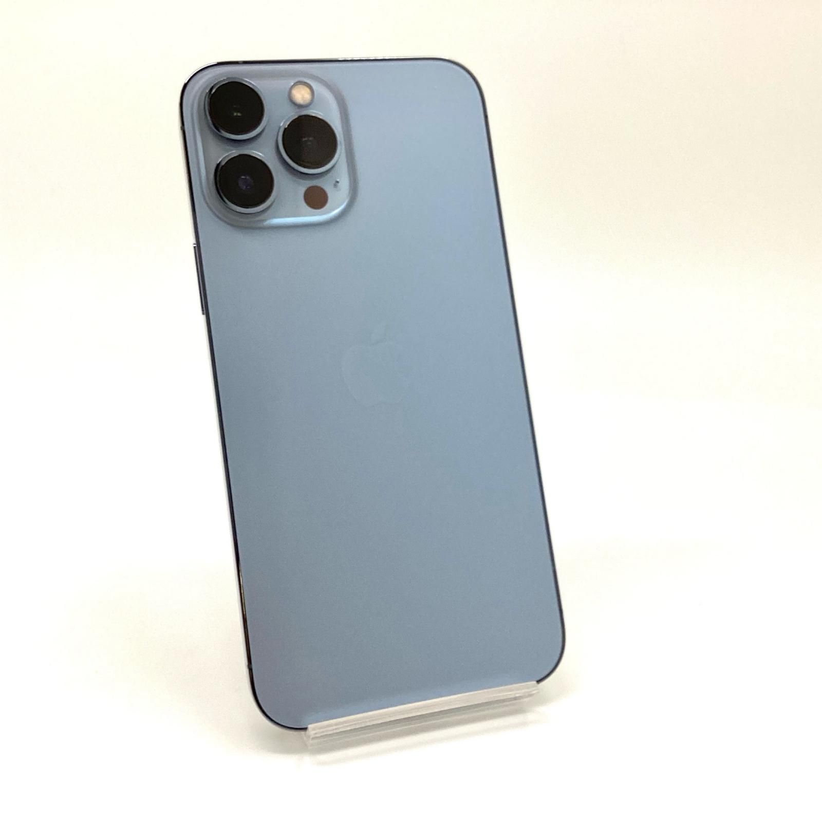 【全額返金保証】【最速発送】Apple iPhone 13 Pro Max 128GB シエラブルー au 動作確認済 83% 白ロム