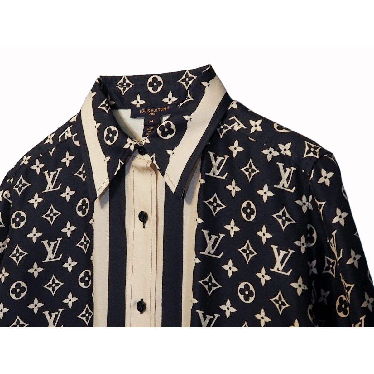 中古】LOUIS VUITTON ルイ ヴィトン モノグラム パジャマシャツ シルク