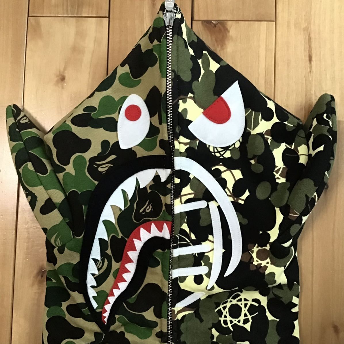 ☆美品☆ UNKLE × BAPE shark full zip hoodie Mサイズ a bathing ape  