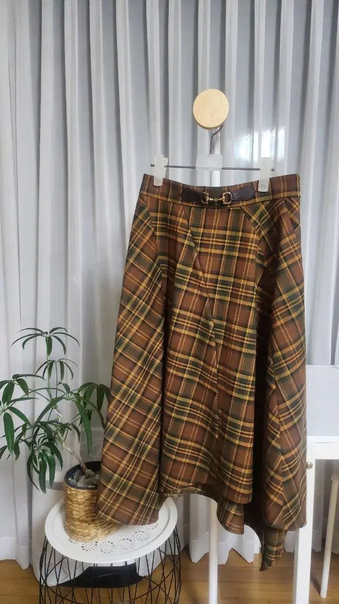 ジェシーニューヨーク チェック柄スカート アシンメトリー 55