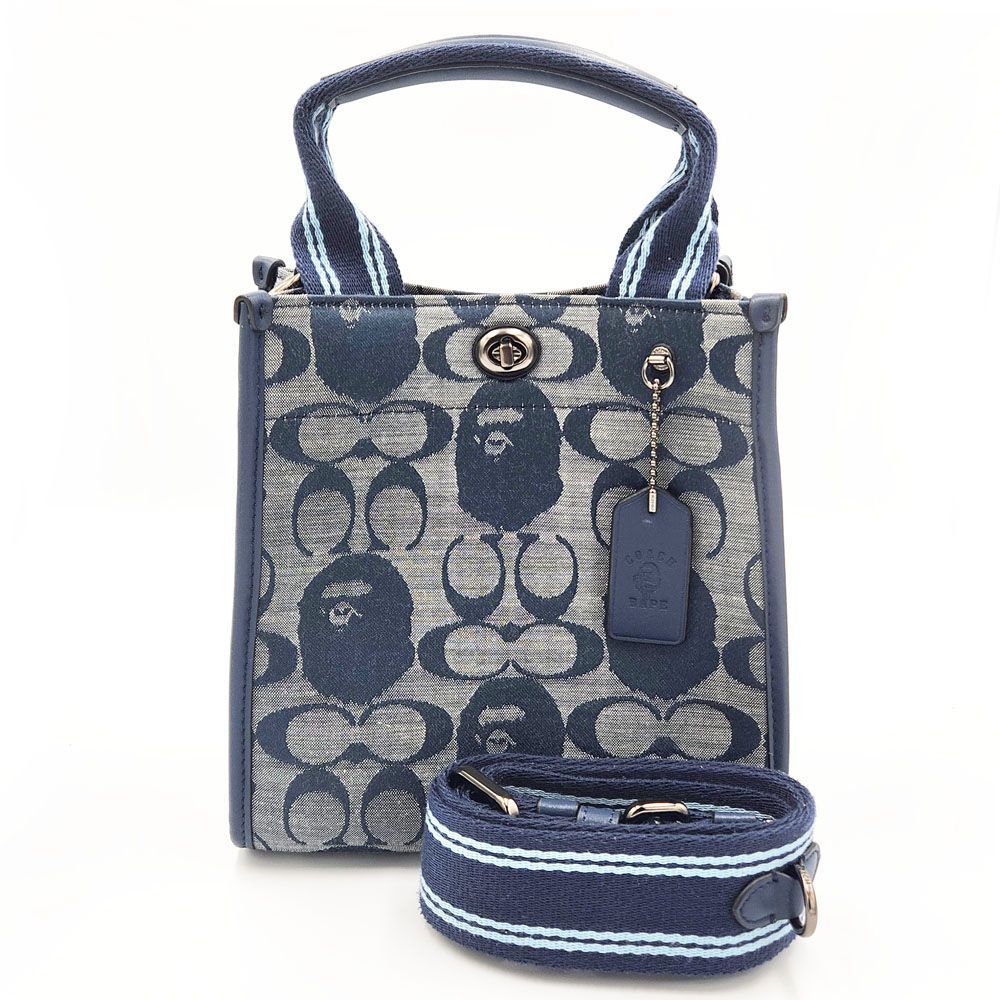 コーチ COACH BAPEコラボ シグネチャー 2WAYトートバッグ C5824 ブルー 