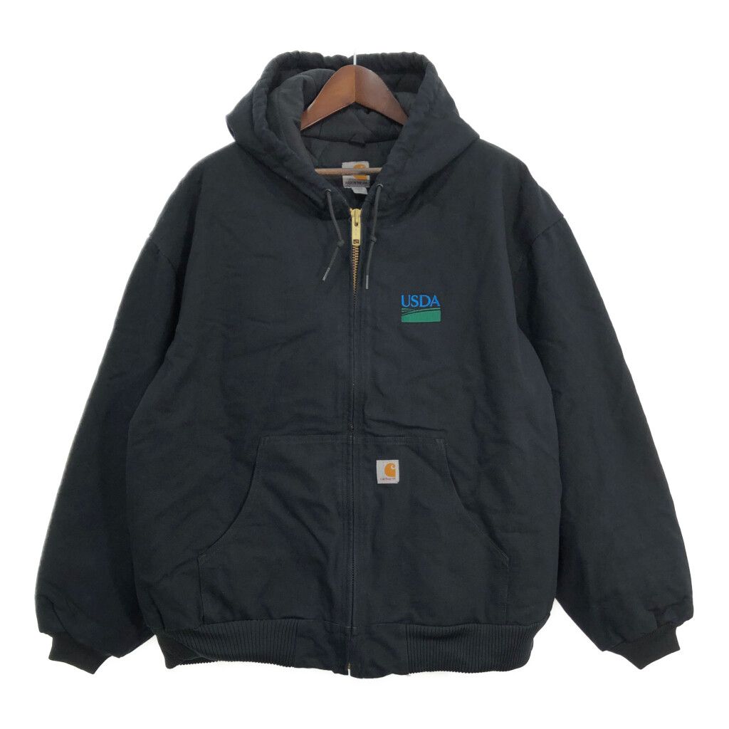 USA製 Carhartt カーハート アクティブジャケット ワークジャケット 大きいサイズ ブラック (メンズ 4XL) 中古 古着 R8389