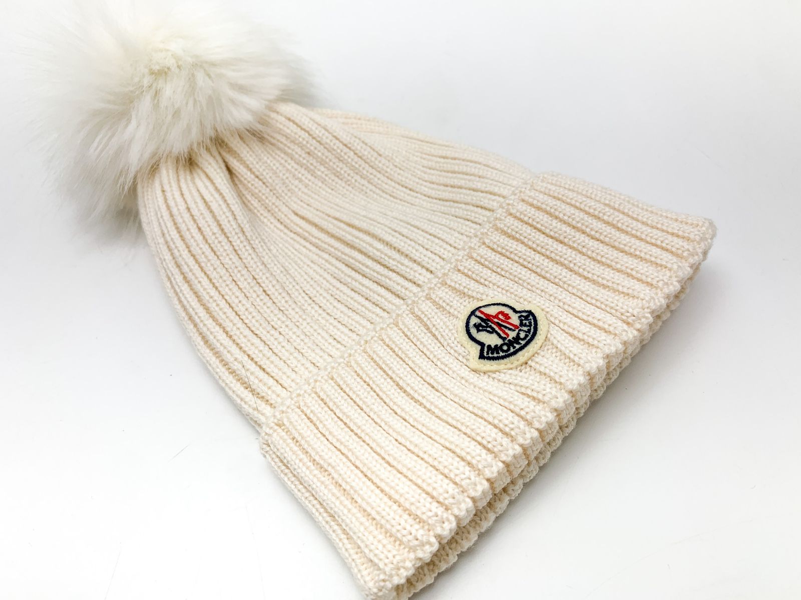 MONCLER モンクレール ニットキャップ BERRETTO ホワイト 白 ニット帽 帽子 アパレル ファッション 小物 防寒 ブランド キッズ 子供 サイズL