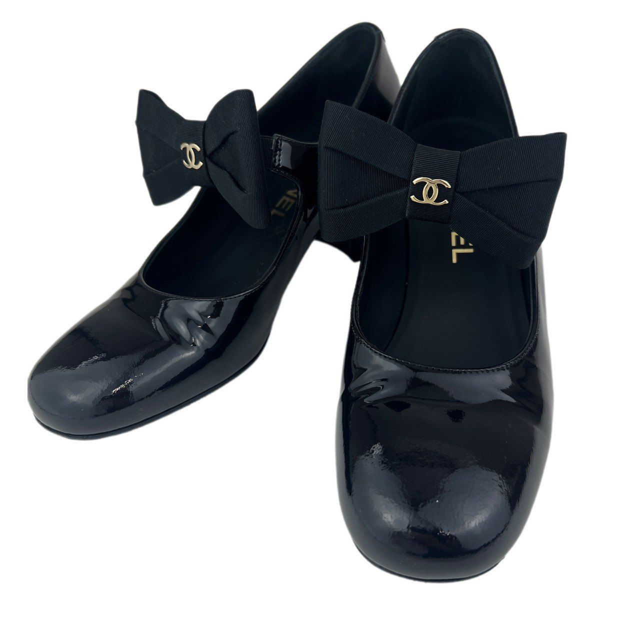 CHANEL シャネル メリージェーン パンプス ココマーク リボン G45356 パンプス