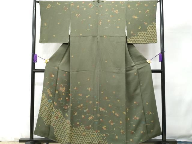 平和屋着物○訪問着 草花文 金彩 正絹 逸品 AABA3774ph