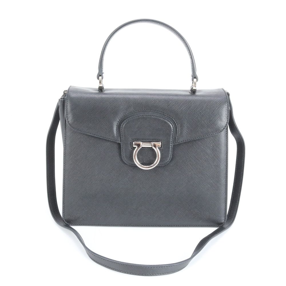 極美品 サルヴァトーレフェラガモ ガンチーニ トップハンドル レザー