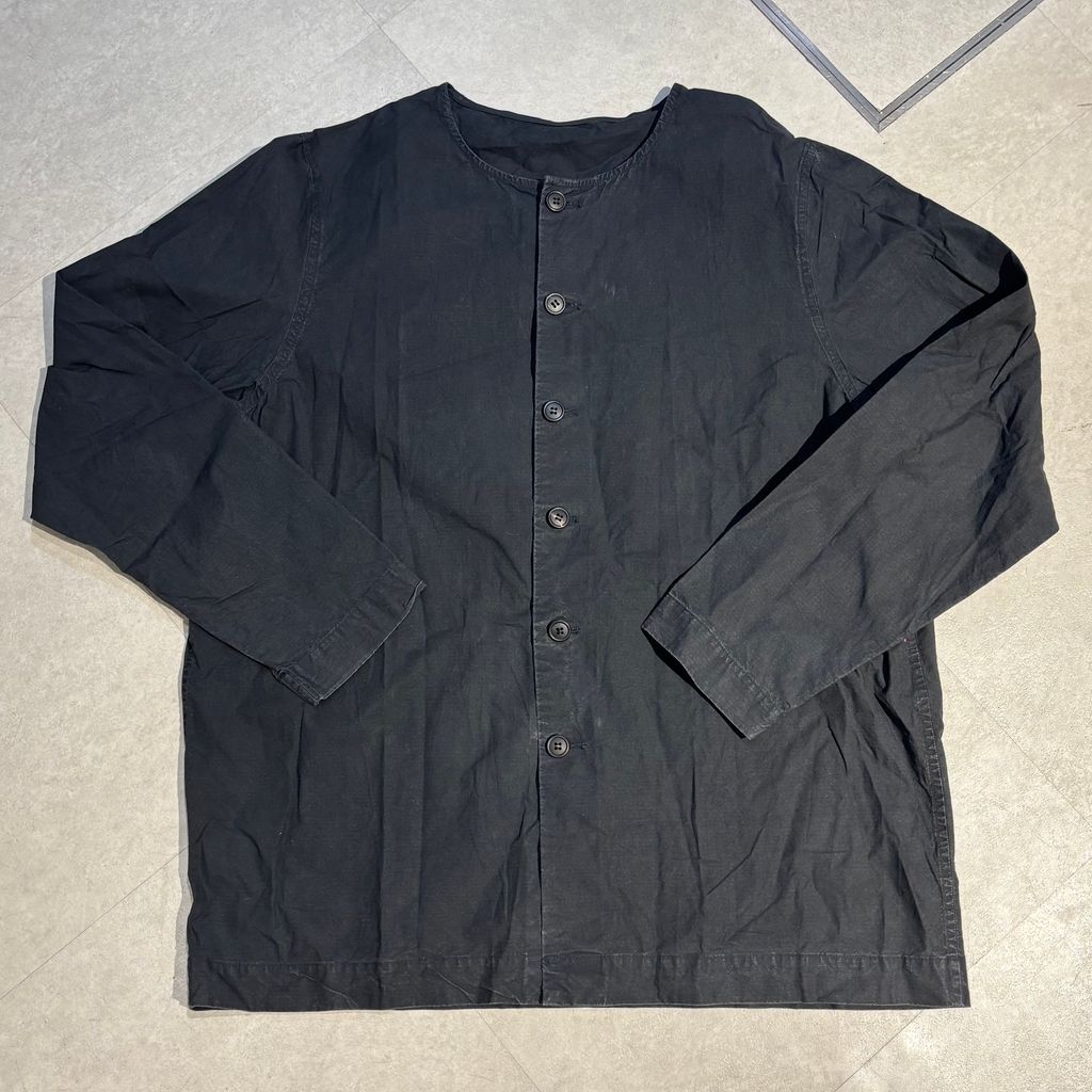 CASEY CASEY ノーカラーペーパーシャツ チャコールグレー Mサイズ CASEY CASEY ノーカラーペーパーシャツ チャコールグレー Mサイズ